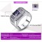 Gift Ring Multi color Purple Amethyst 18Kt White Gold Plated Size 7